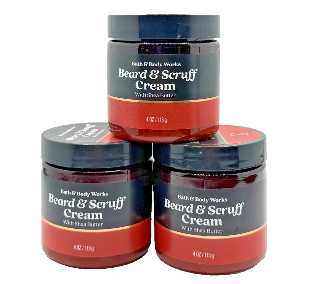 Bath & Body Works Lot of 3 Jars Men's Beard Scruff Cream Lavender Sage Shea 4 oz