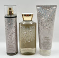 NEW Bath & Body Works Satin Slippers 3pc Gift Set Full Size Body Wash Cream Mist