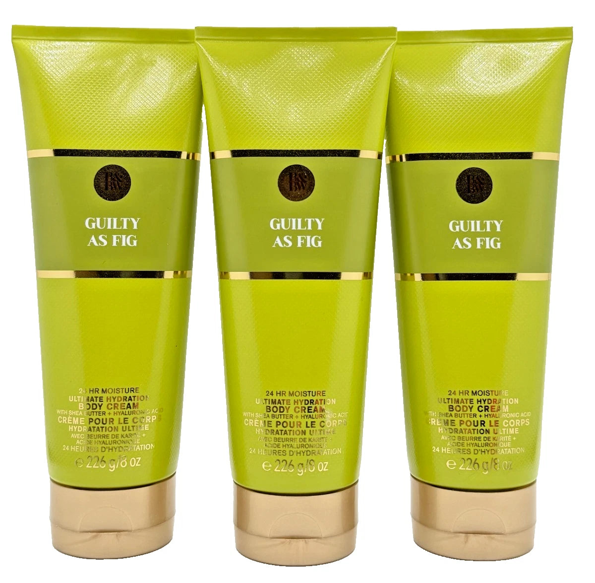 NEW Bath & Body Works Lot of 3 Tubes Luxuries Guilty As Fig Body Cream 8 oz