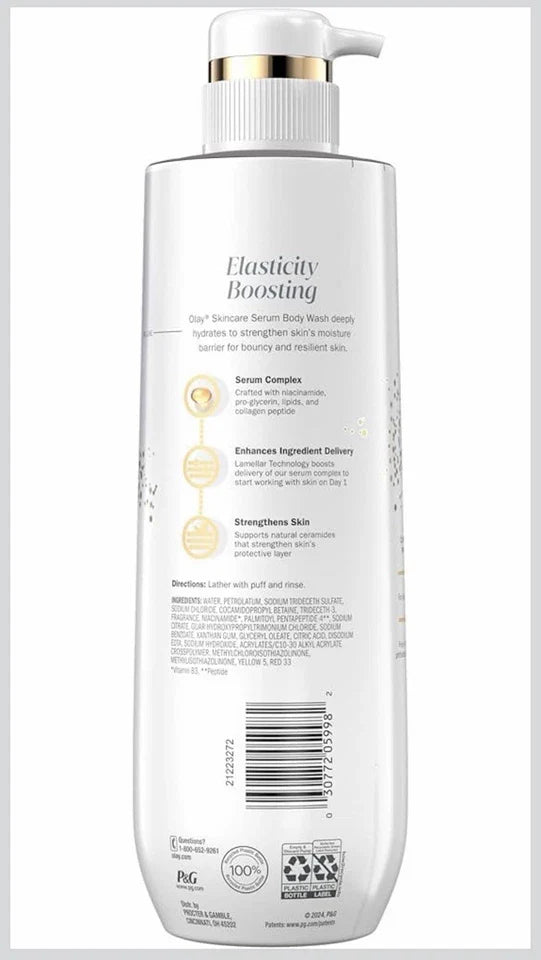 Olay Elasticity Boosting Body Wash Collagen Peptide Vitamin B3 20 fl oz (Pack 8)